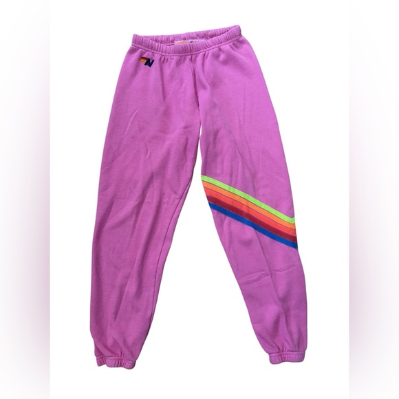 Aviator Nation Rare Pink 5 Stripe Sweatpants - Picture 3 of 8
